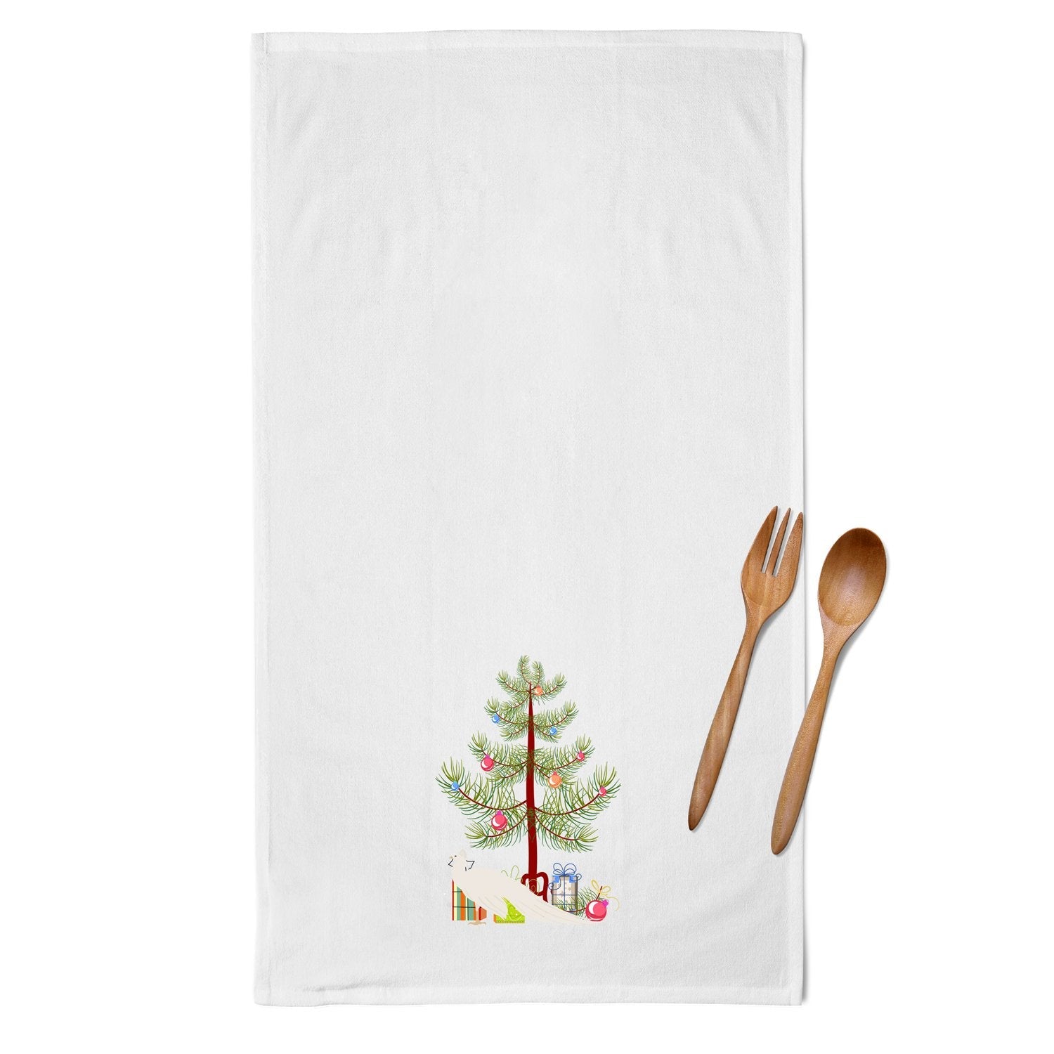 White Peacock Peafowl Christmas Kitchen Towel Set of 2 White Dish Towels Decorative Bathroom Hand towel for Hand, Face, Hair, Yoga, Tea, Dishcloth, 19 X 28", White