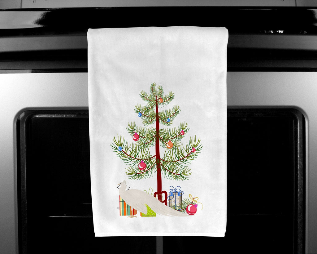 White Peacock Peafowl Christmas Kitchen Towel Set of 2 White Dish Towels Decorative Bathroom Hand towel for Hand, Face, Hair, Yoga, Tea, Dishcloth, 19 X 28", White