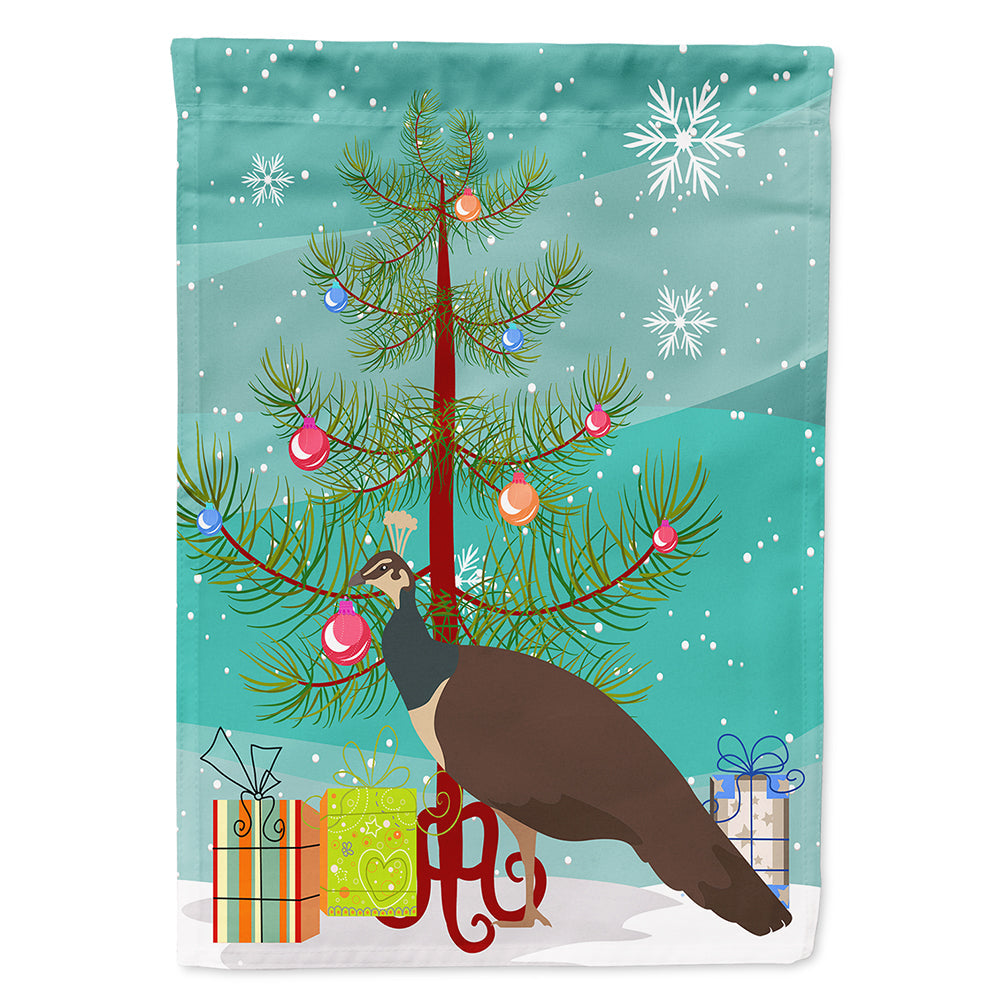 Indian Peahen Peafowl Christmas House Flag 28x40 Porch Sleeve Pole Decorative Outside Yard Banner Artwork Wall Hanging, Polyester