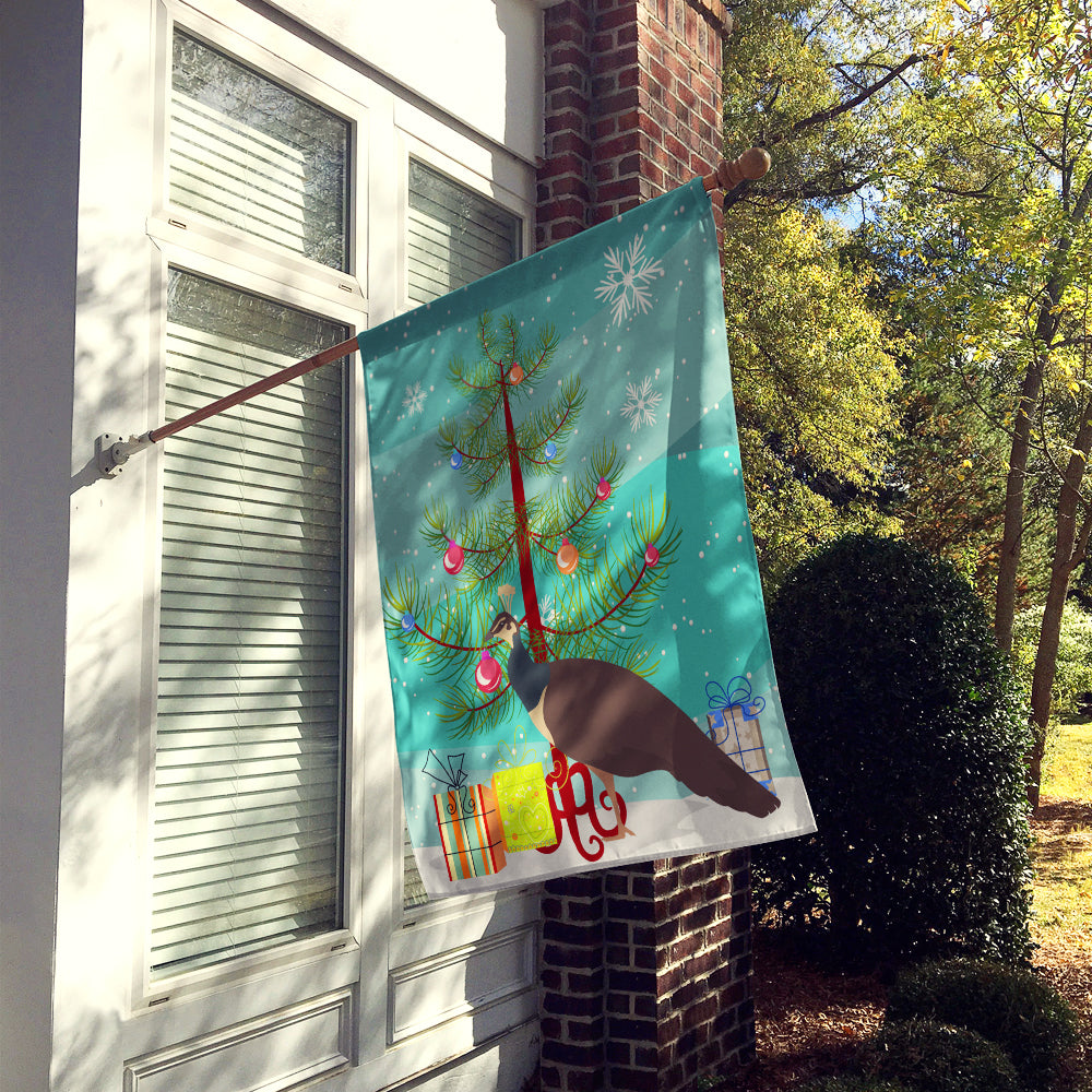 Indian Peahen Peafowl Christmas House Flag 28x40 Porch Sleeve Pole Decorative Outside Yard Banner Artwork Wall Hanging, Polyester