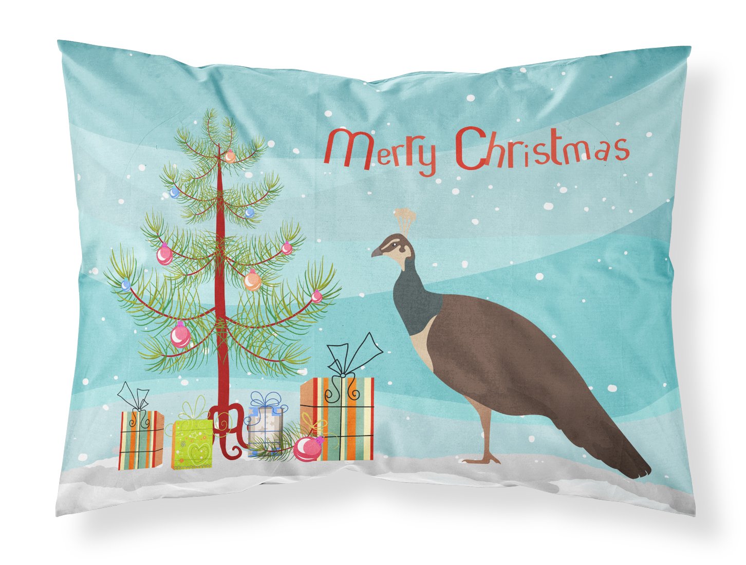 Indian Peahen Peafowl Christmas Standard Pillowcase Lightweight Super Soft Easy Care Decorative Artwork Pillowcase, Standard