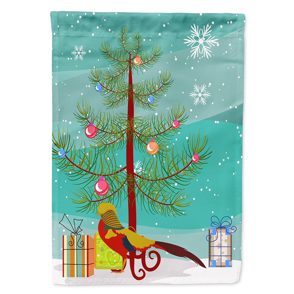 Golden or Chinese Pheasant Christmas House Flag 28x40 Porch Sleeve Pole Decorative Outside Yard Banner Artwork Wall Hanging, Polyester
