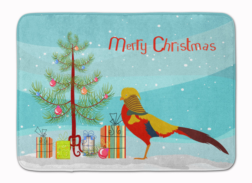 Golden or Chinese Pheasant Christmas Memory Foam Kitchen Mat Machine Washable Anti-Fatigue Cushion Comfort Bath or Kitchen Rug