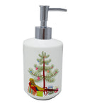 Golden or Chinese Pheasant Christmas Ceramic Soap Dispenser , Empty Refillable Hand Soap Pump Bottle for Bathroom Kitchen