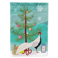 Silver Pheasant Christmas House Flag 28x40 Porch Sleeve Pole Decorative Outside Yard Banner Artwork Wall Hanging, Polyester