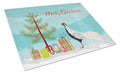 Silver Pheasant Christmas Cutting Board Tempered Glass Kitchen Cutting Surface, Heat Resistant Chopping, Non-Slip Feet, Food Prep & Serving