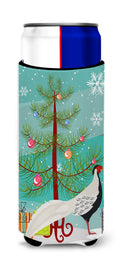 Silver Pheasant Christmas Slim Can Hugger , Insulated Foam Hugger for 12 oz Slim Cans, Beer Bottles & Water Bottles, Printed in USA