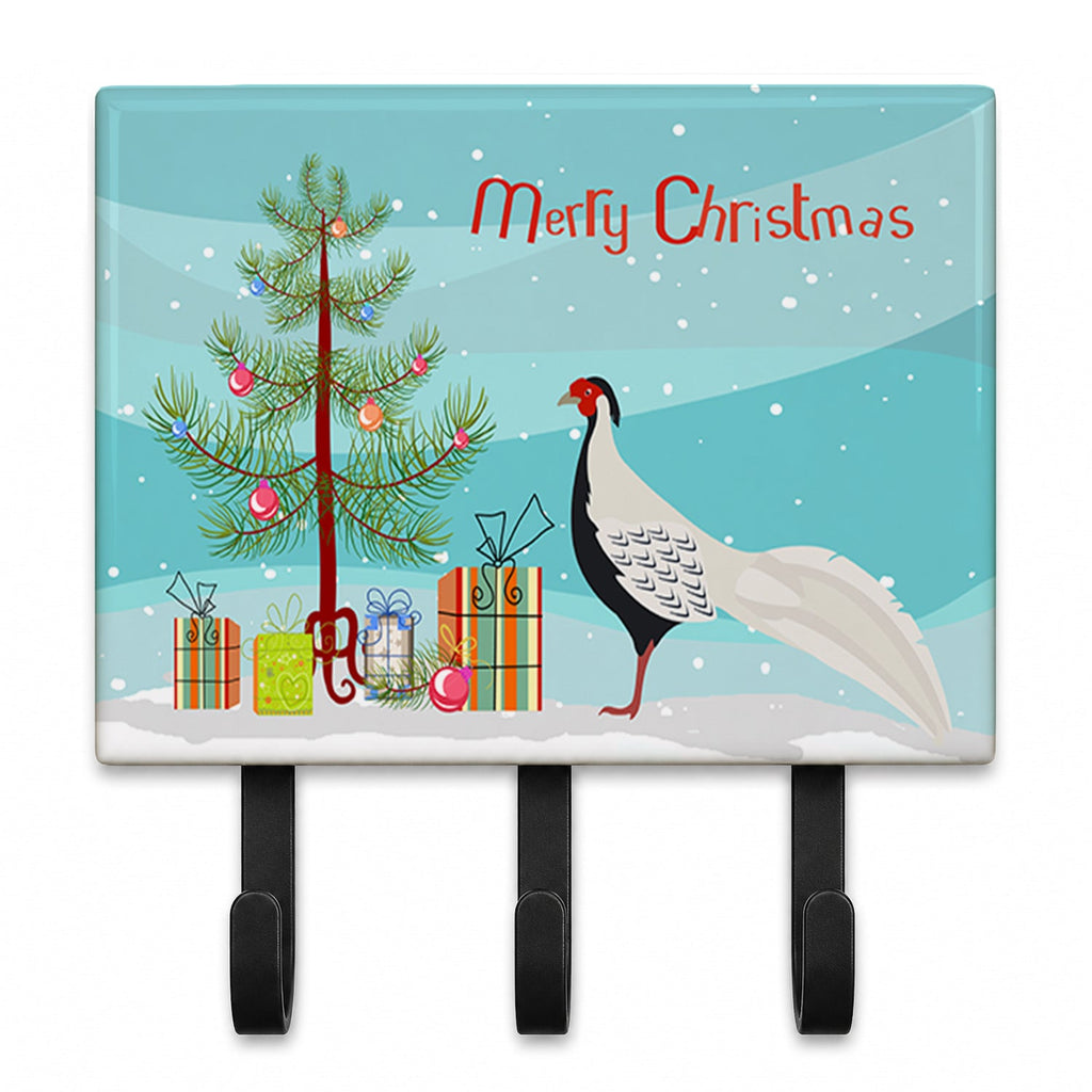 Silver Pheasant Christmas Leash or Key Holder Wall Hooks, Coat Rack Wall Mount, for Hanging Keys, Towels, Aprons, Leashes
