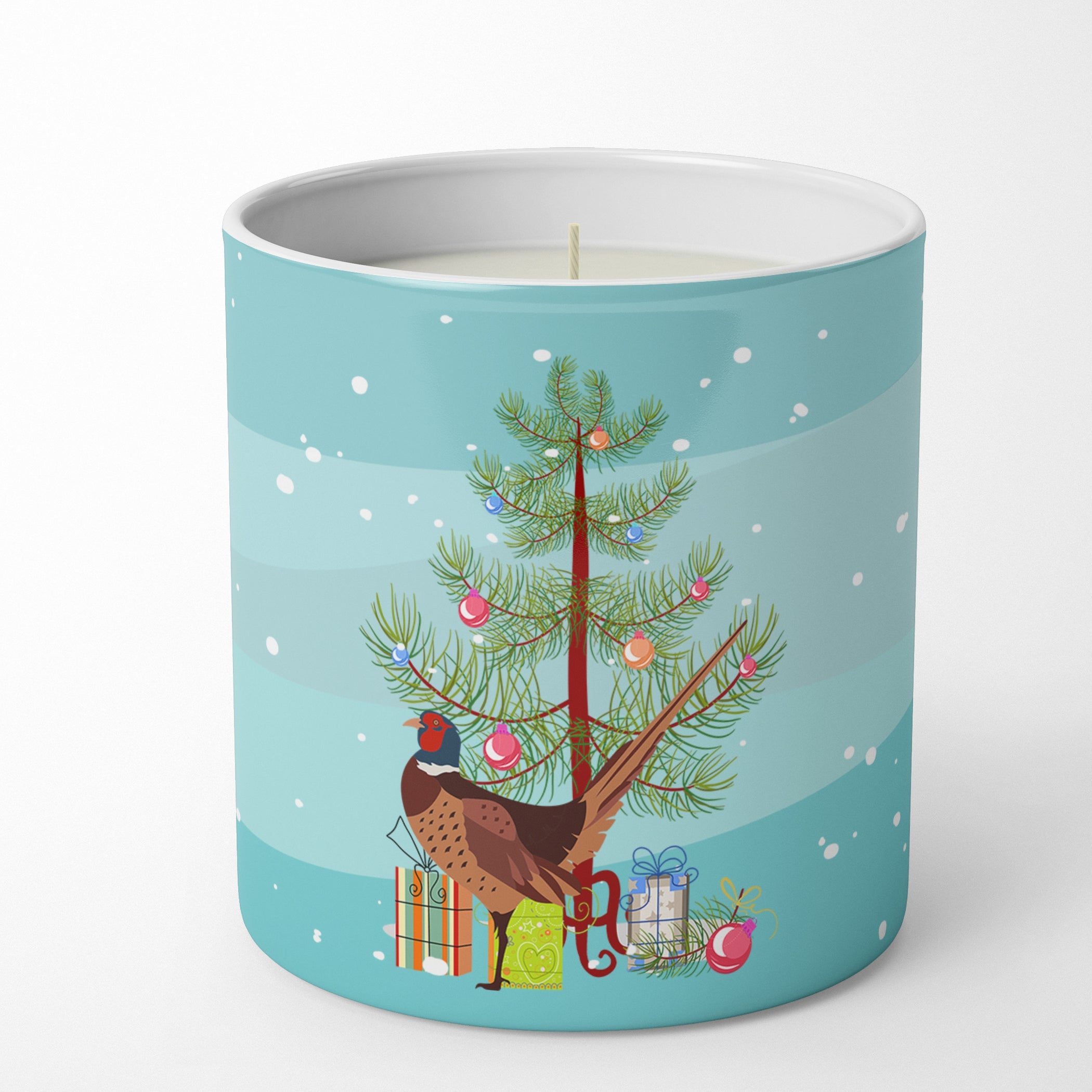 Ring-necked Common Pheasant Christmas Decorative Soy Candle Nature Soy Wax Essential Oil Home Decor Ideal for Bedroom Kitchen Bath Office Gift, 10 oz