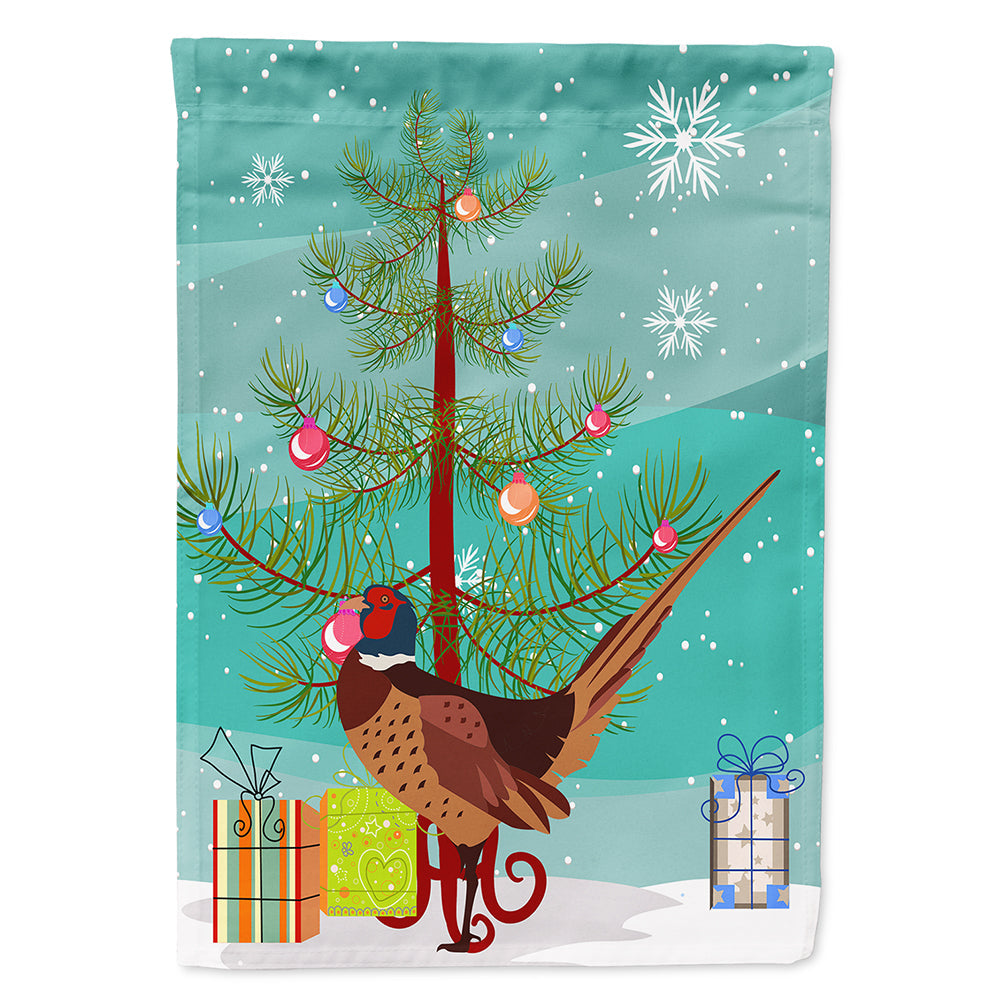 Ring-necked Common Pheasant Christmas House Flag 28x40 Porch Sleeve Pole Decorative Outside Yard Banner Artwork Wall Hanging, Polyester