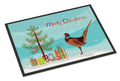 Ring-necked Common Pheasant Christmas Doormat Indoor Outdoor 24H X 36W Front Door Mat Rugs for Entryway, Non Slip Washable Low Pile,
