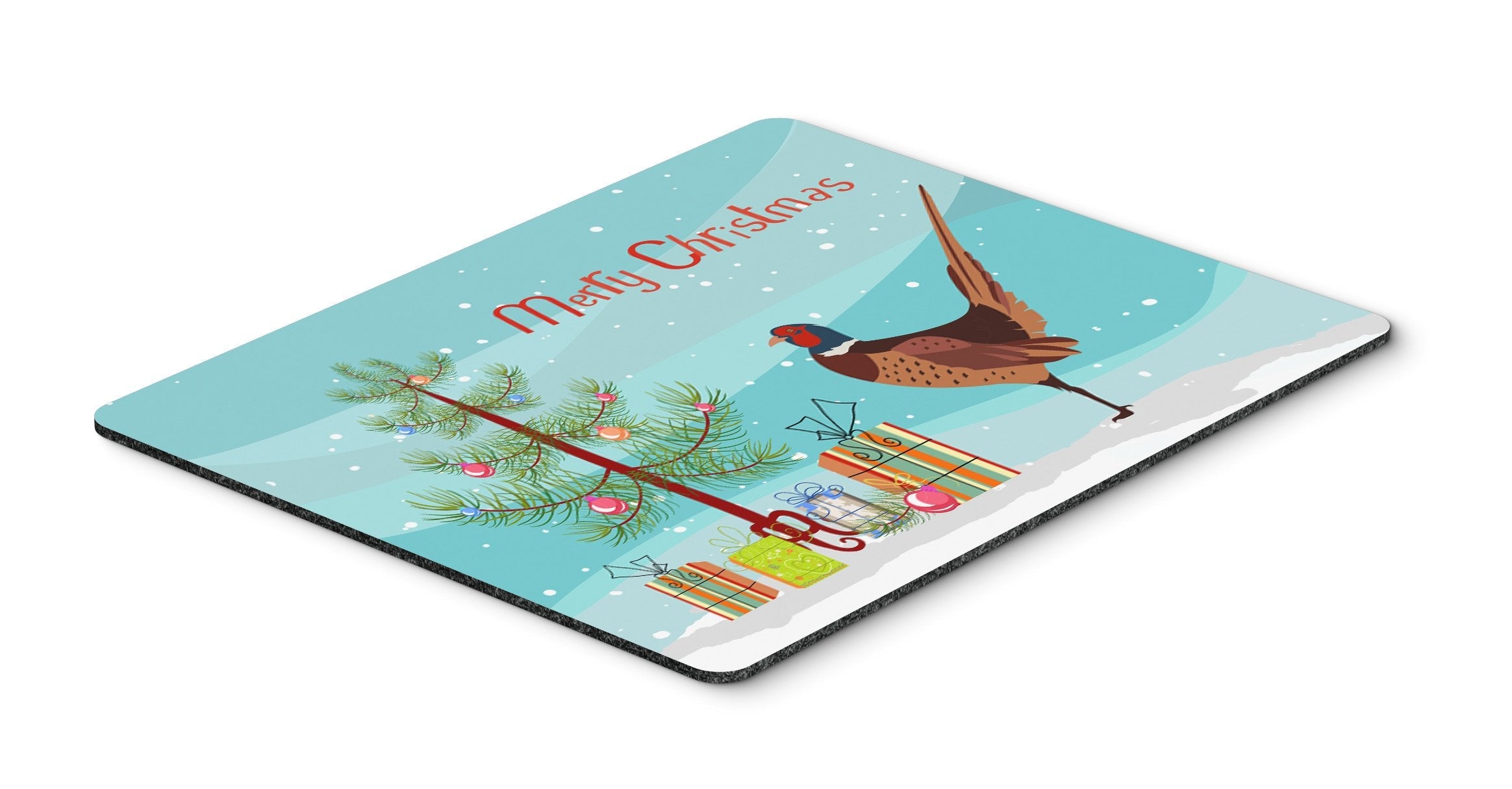 Ring-necked Common Pheasant Christmas Mouse Pad, Heat Resistant Trivet Hot Pad , Non Slip Rubber Desk Mat, Kitchen Counter Protector, Home Office Decor Gift