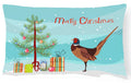 Ring-necked Common Pheasant Christmas Decorative Throw Pillow 12x16 Indoor Outdoor Accent Cushion, Fabric Cover with Insert for Sofa, Bed, Porch & Living Room