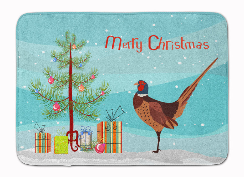 Ring-necked Common Pheasant Christmas Memory Foam Kitchen Mat Machine Washable Anti-Fatigue Cushion Comfort Bath or Kitchen Rug