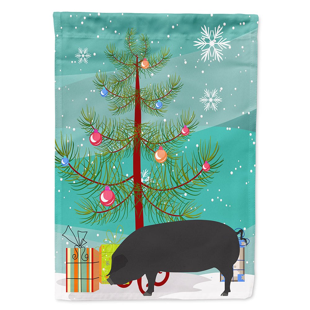 Devon Large Black Pig Christmas House Flag 28x40 Porch Sleeve Pole Decorative Outside Yard Banner Artwork Wall Hanging, Polyester