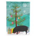 Devon Large Black Pig Christmas House Flag 28x40 Porch Sleeve Pole Decorative Outside Yard Banner Artwork Wall Hanging, Polyester