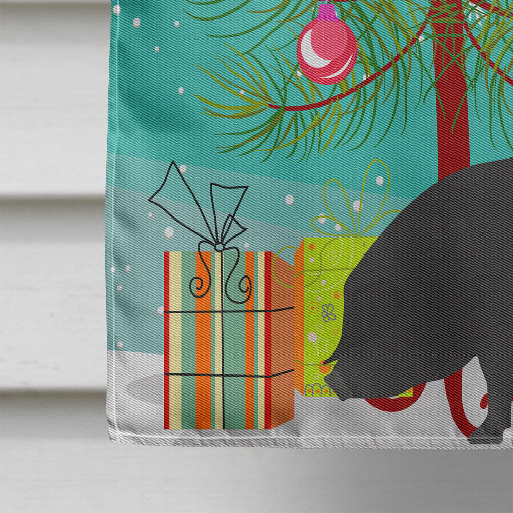 Devon Large Black Pig Christmas House Flag 28x40 Porch Sleeve Pole Decorative Outside Yard Banner Artwork Wall Hanging, Polyester