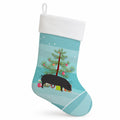 Devon Large Black Pig Christmas Holiday Stocking Double-Sided Print, Polyester Suede,11x18, Made in USA