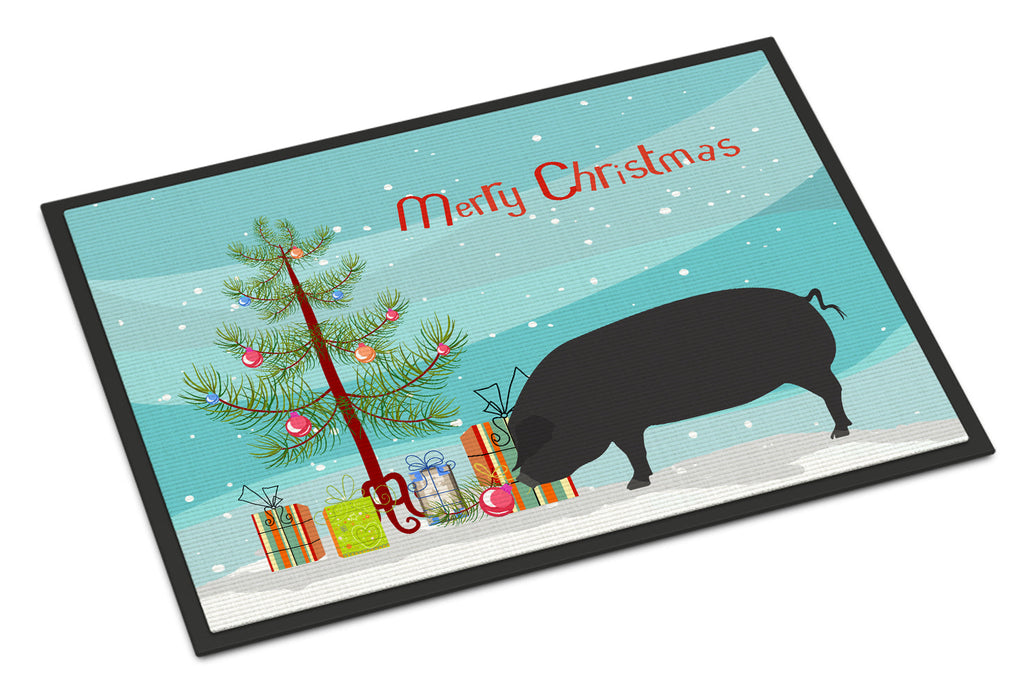 Devon Large Black Pig Christmas Doormat Indoor Outdoor 18H X 27W Front Door Mat Rugs for Entryway, Non Slip Washable
