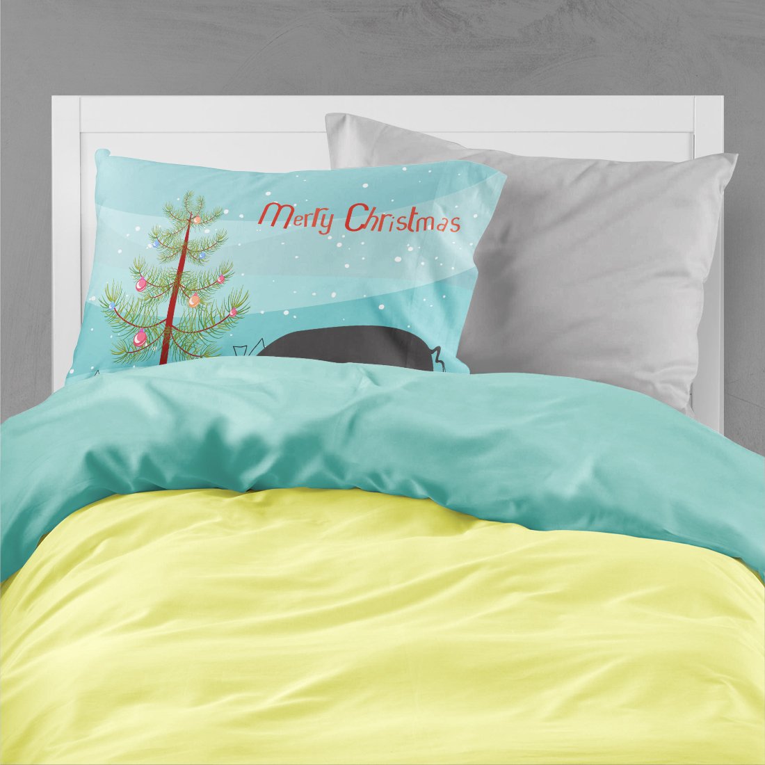 Devon Large Black Pig Christmas Standard Pillowcase Lightweight Super Soft Easy Care Decorative Artwork Pillowcase, Standard