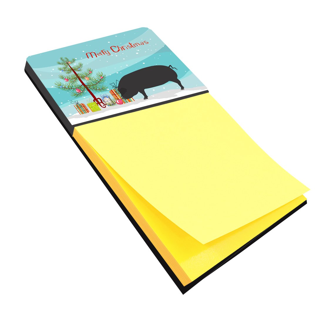 Devon Large Black Pig Christmas Watercolor Sticky Note Holder Refillable Dispenser Desk Accessory 3x3 Pad Gift