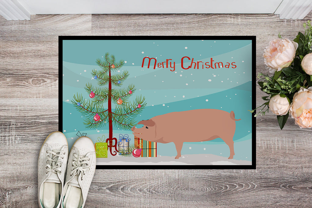 American Landrace Pig Christmas Doormat Indoor Outdoor 24H X 36W Front Door Mat Rugs for Entryway, Non Slip Washable Low Pile,