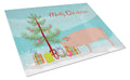American Landrace Pig Christmas Cutting Board Tempered Glass Kitchen Cutting Surface, Heat Resistant Chopping, Non-Slip Feet, Food Prep & Serving