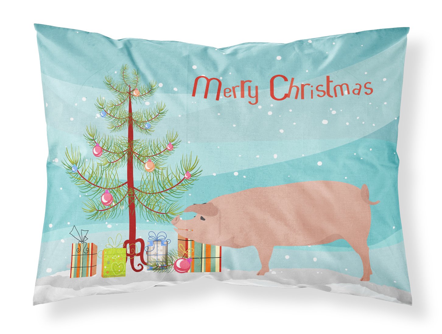 American Landrace Pig Christmas Standard Pillowcase Lightweight Super Soft Easy Care Decorative Artwork Pillowcase, Standard
