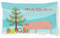 American Landrace Pig Christmas Decorative Throw Pillow 12x16 Indoor Outdoor Accent Cushion, Fabric Cover with Insert for Sofa, Bed, Porch & Living Room