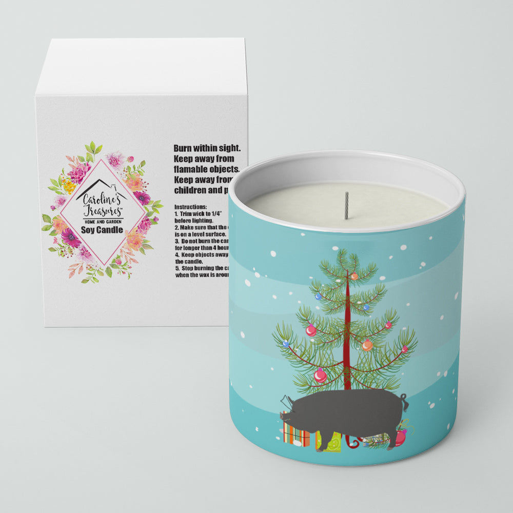 Berkshire Pig Christmas Decorative Soy Candle Nature Soy Wax Essential Oil Home Decor Ideal for Bedroom Kitchen Bath Office Gift, 10 oz