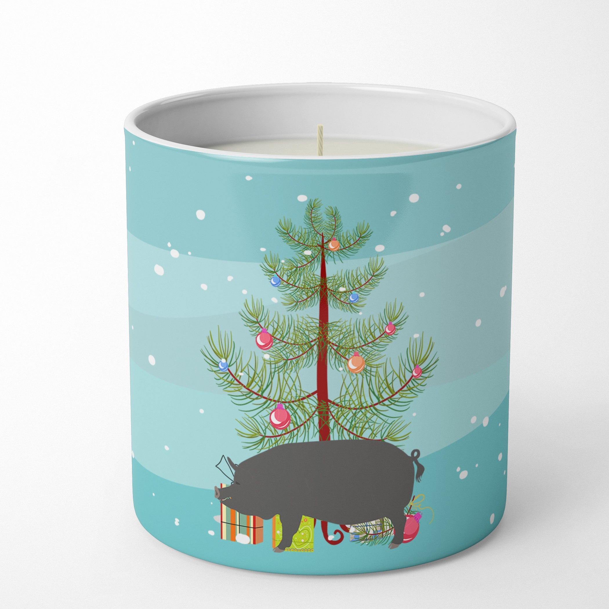 Berkshire Pig Christmas Decorative Soy Candle Nature Soy Wax Essential Oil Home Decor Ideal for Bedroom Kitchen Bath Office Gift, 10 oz