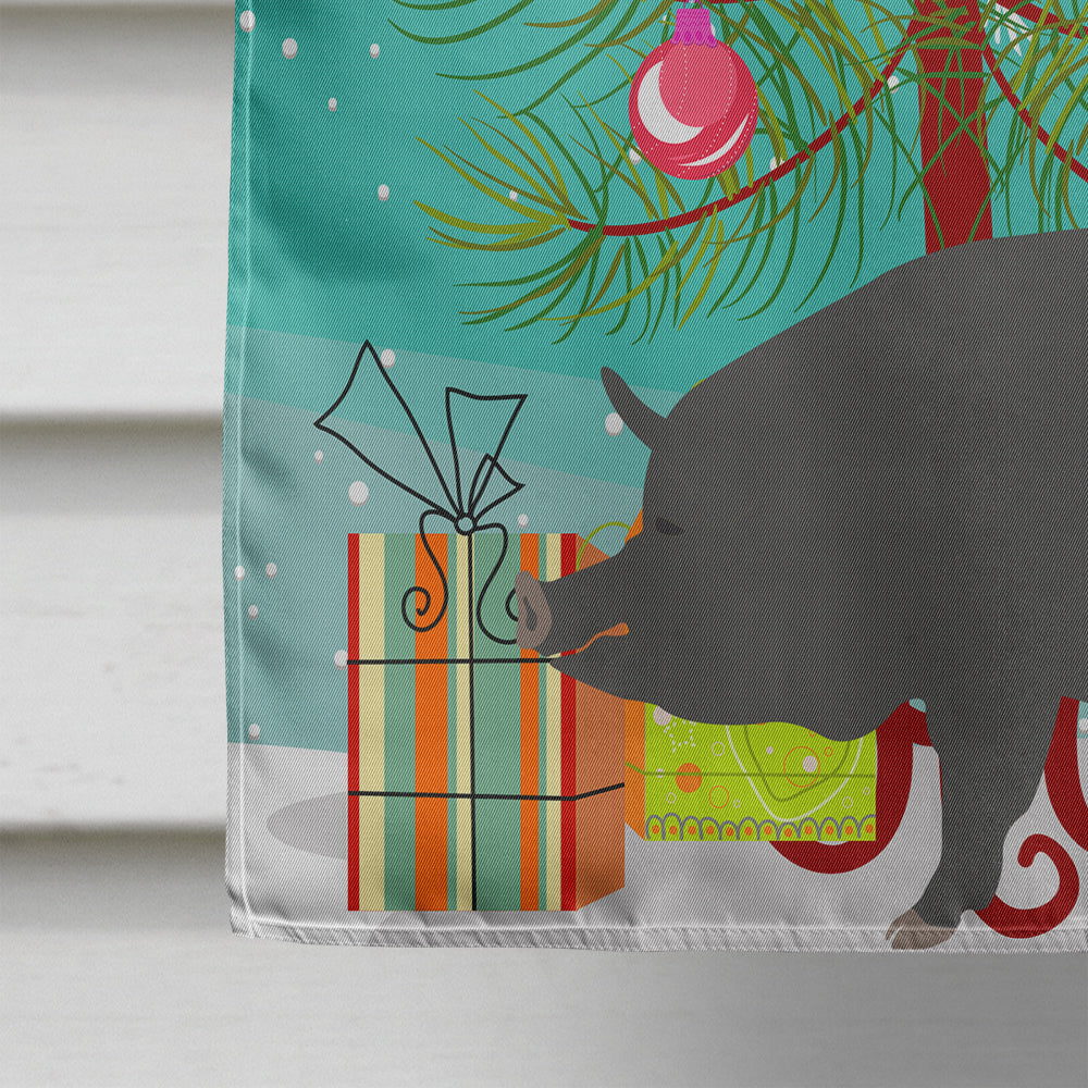 Berkshire Pig Christmas House Flag 28x40 Porch Sleeve Pole Decorative Outside Yard Banner Artwork Wall Hanging, Polyester