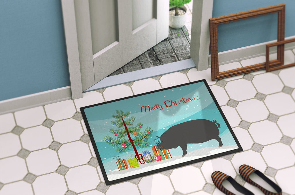 Berkshire Pig Christmas Doormat Indoor Outdoor 18H X 27W Front Door Mat Rugs for Entryway, Non Slip Washable