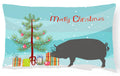 Berkshire Pig Christmas Decorative Throw Pillow 12x16 Indoor Outdoor Accent Cushion, Fabric Cover with Insert for Sofa, Bed, Porch & Living Room