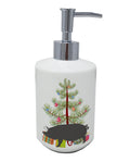 Berkshire Pig Christmas Ceramic Soap Dispenser , Empty Refillable Hand Soap Pump Bottle for Bathroom Kitchen
