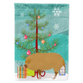 Hungarian Mangalica Pig Christmas House Flag 28x40 Porch Sleeve Pole Decorative Outside Yard Banner Artwork Wall Hanging, Polyester