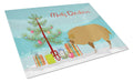 Hungarian Mangalica Pig Christmas Cutting Board Tempered Glass Kitchen Cutting Surface, Heat Resistant Chopping, Non-Slip Feet, Food Prep & Serving