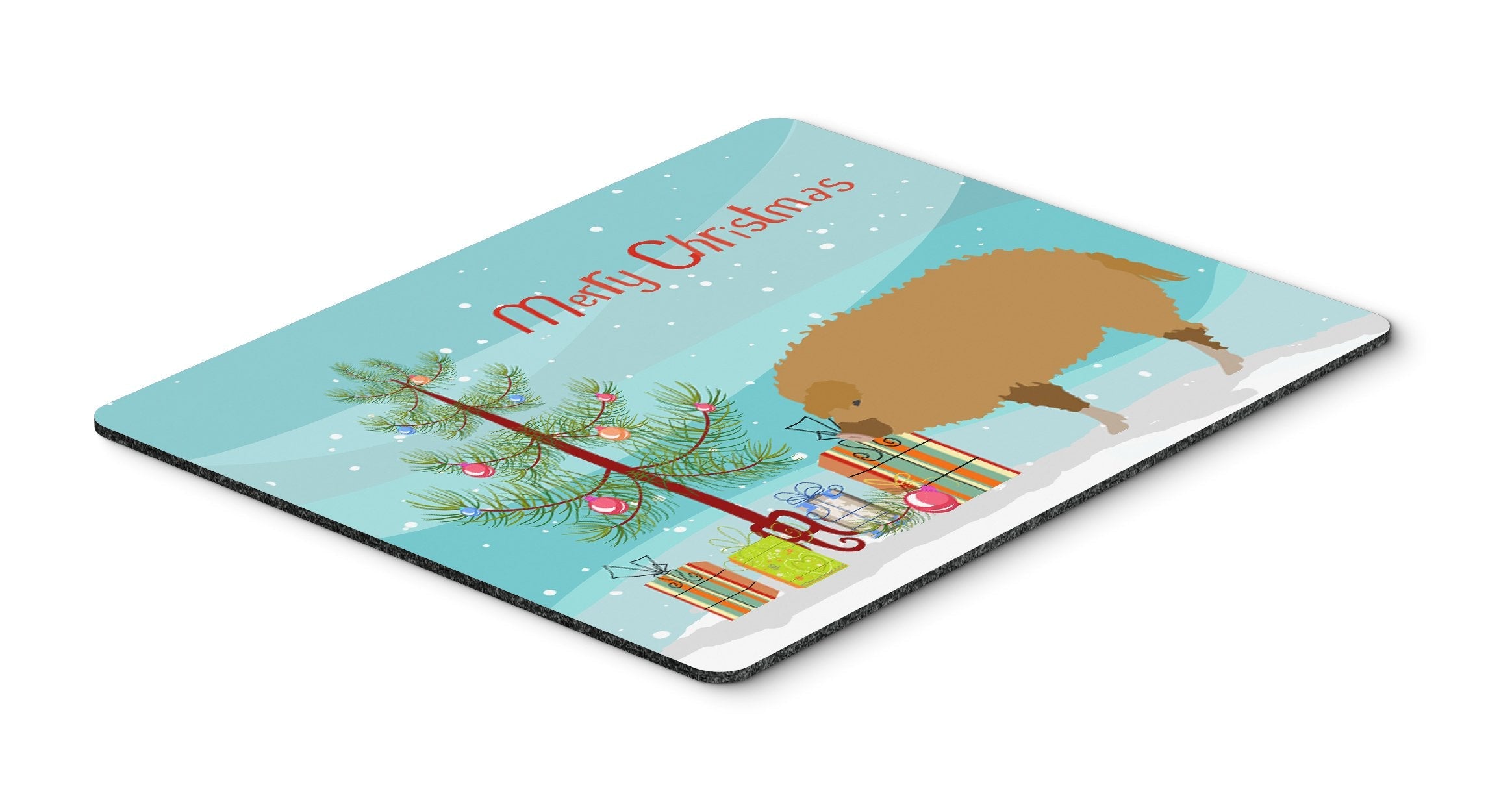 Hungarian Mangalica Pig Christmas Mouse Pad, Heat Resistant Trivet Hot Pad , Non Slip Rubber Desk Mat, Kitchen Counter Protector, Home Office Decor Gift