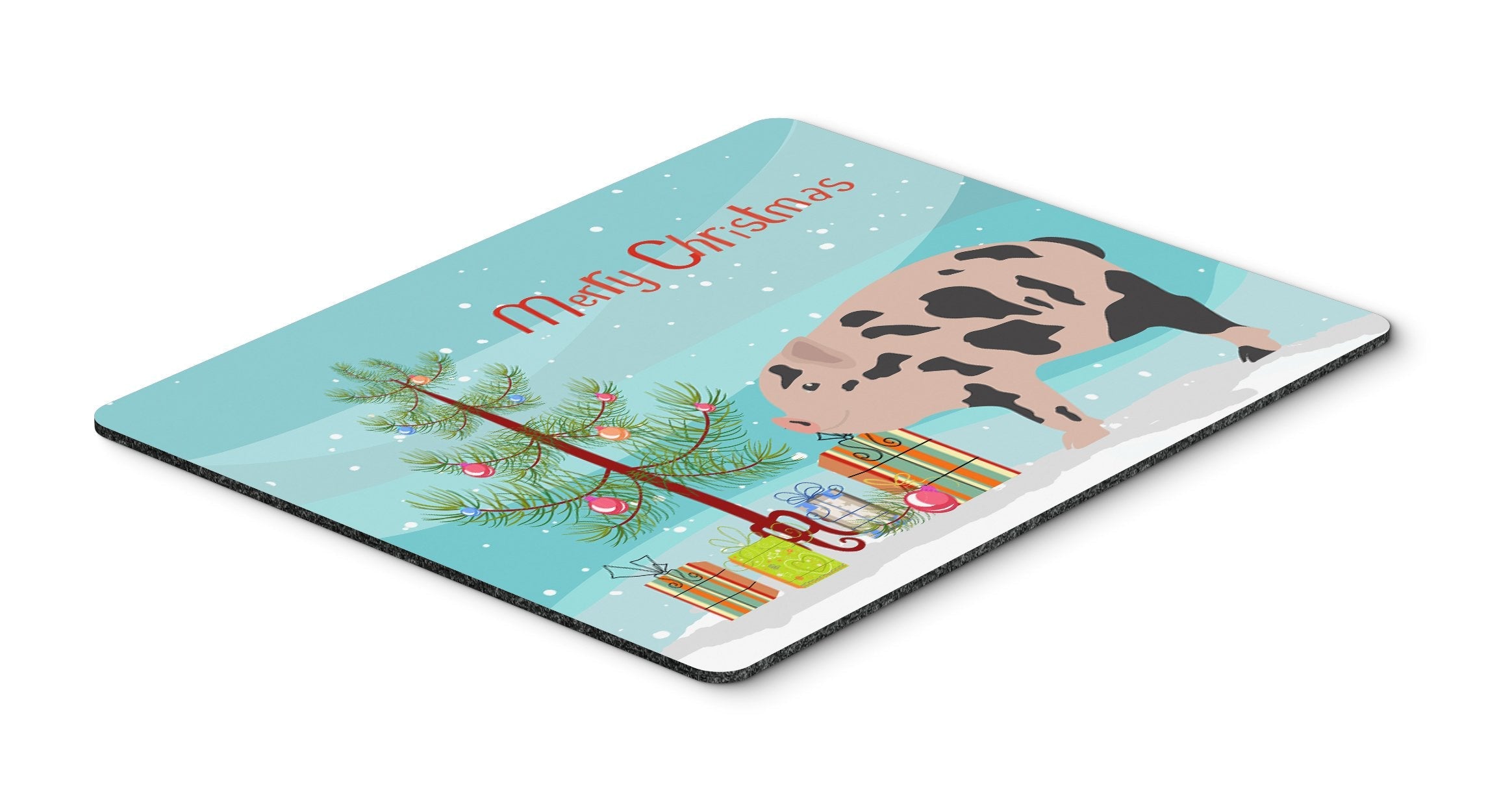 Mini Miniature Pig Christmas Mouse Pad, Heat Resistant Trivet Hot Pad , Non Slip Rubber Desk Mat, Kitchen Counter Protector, Home Office Decor Gift