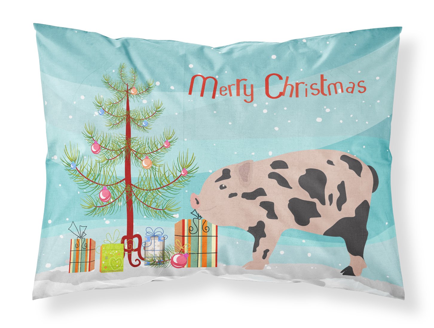 Mini Miniature Pig Christmas Standard Pillowcase Lightweight Super Soft Easy Care Decorative Artwork Pillowcase, Standard