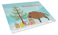 Wild Boar Pig Christmas Cutting Board Tempered Glass Kitchen Cutting Surface, Heat Resistant Chopping, Non-Slip Feet, Food Prep & Serving