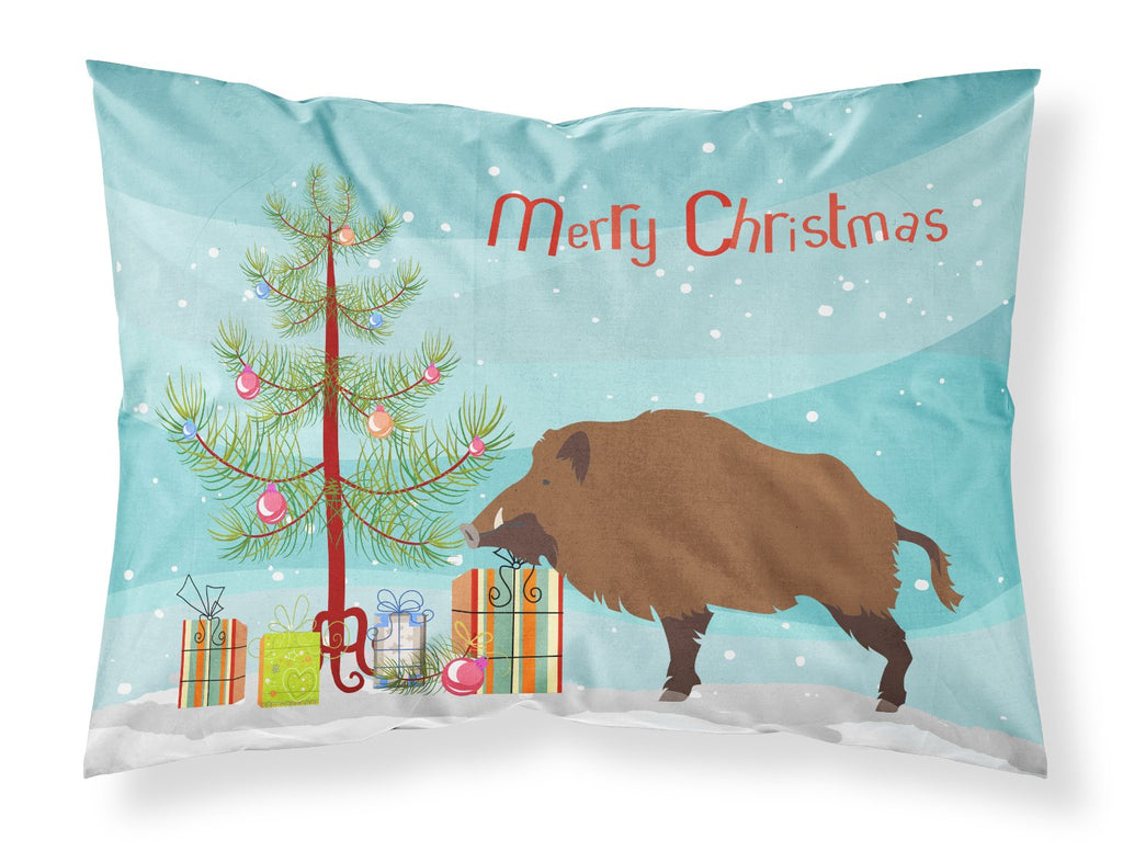 Wild Boar Pig Christmas Standard Pillowcase Lightweight Super Soft Easy Care Decorative Artwork Pillowcase, Standard