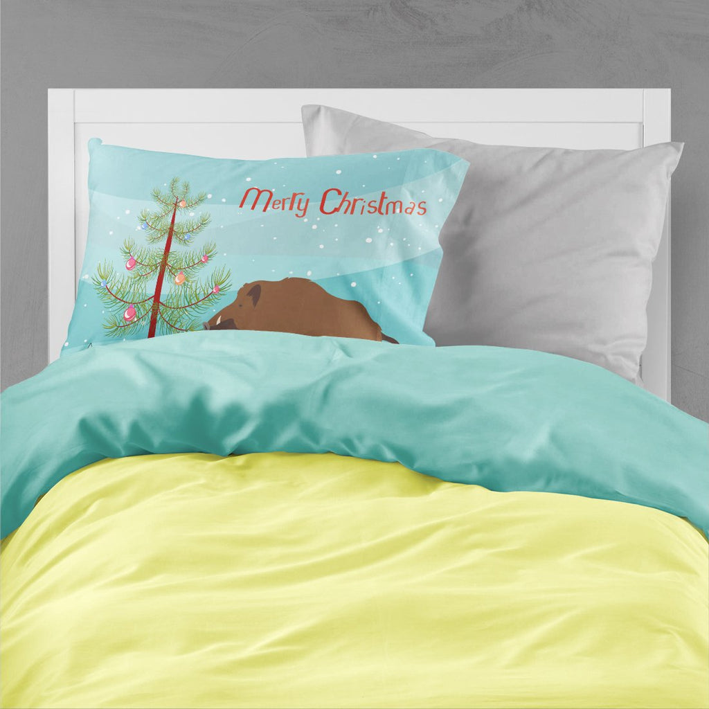 Wild Boar Pig Christmas Standard Pillowcase Lightweight Super Soft Easy Care Decorative Artwork Pillowcase, Standard