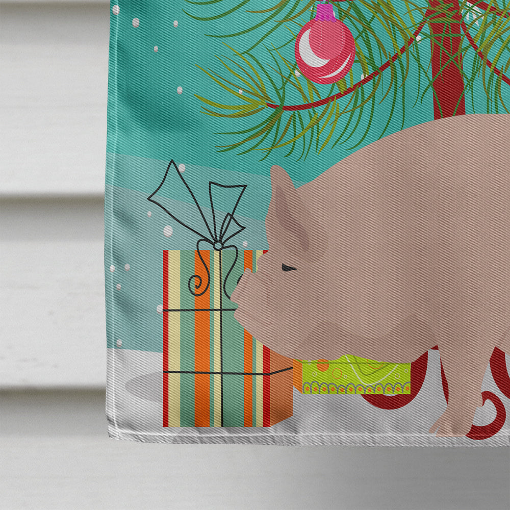 Welsh Pig Christmas House Flag 28x40 Porch Sleeve Pole Decorative Outside Yard Banner Artwork Wall Hanging, Polyester