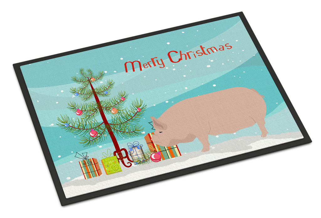 Welsh Pig Christmas Doormat Indoor Outdoor 24H X 36W Front Door Mat Rugs for Entryway, Non Slip Washable Low Pile,