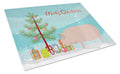 Welsh Pig Christmas Cutting Board Tempered Glass Kitchen Cutting Surface, Heat Resistant Chopping, Non-Slip Feet, Food Prep & Serving