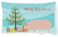 Welsh Pig Christmas Decorative Throw Pillow 12x16 Indoor Outdoor Accent Cushion, Fabric Cover with Insert for Sofa, Bed, Porch & Living Room