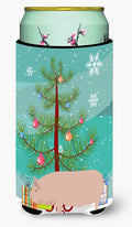 Welsh Pig Christmas Tall Boy Hugger Can Cooler Sleeve Machine Washable Drink Collapsible Insulator Beverage Insulated Holder