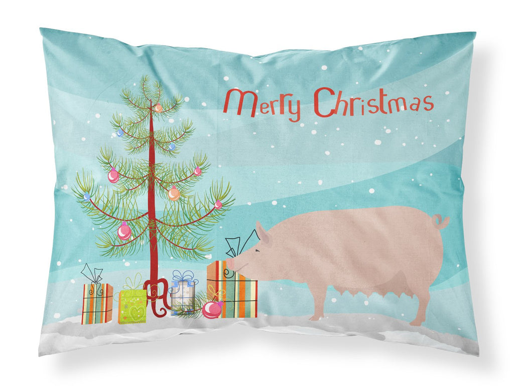 English Large White Pig Christmas Standard Pillowcase Lightweight Super Soft Easy Care Decorative Artwork Pillowcase, Standard