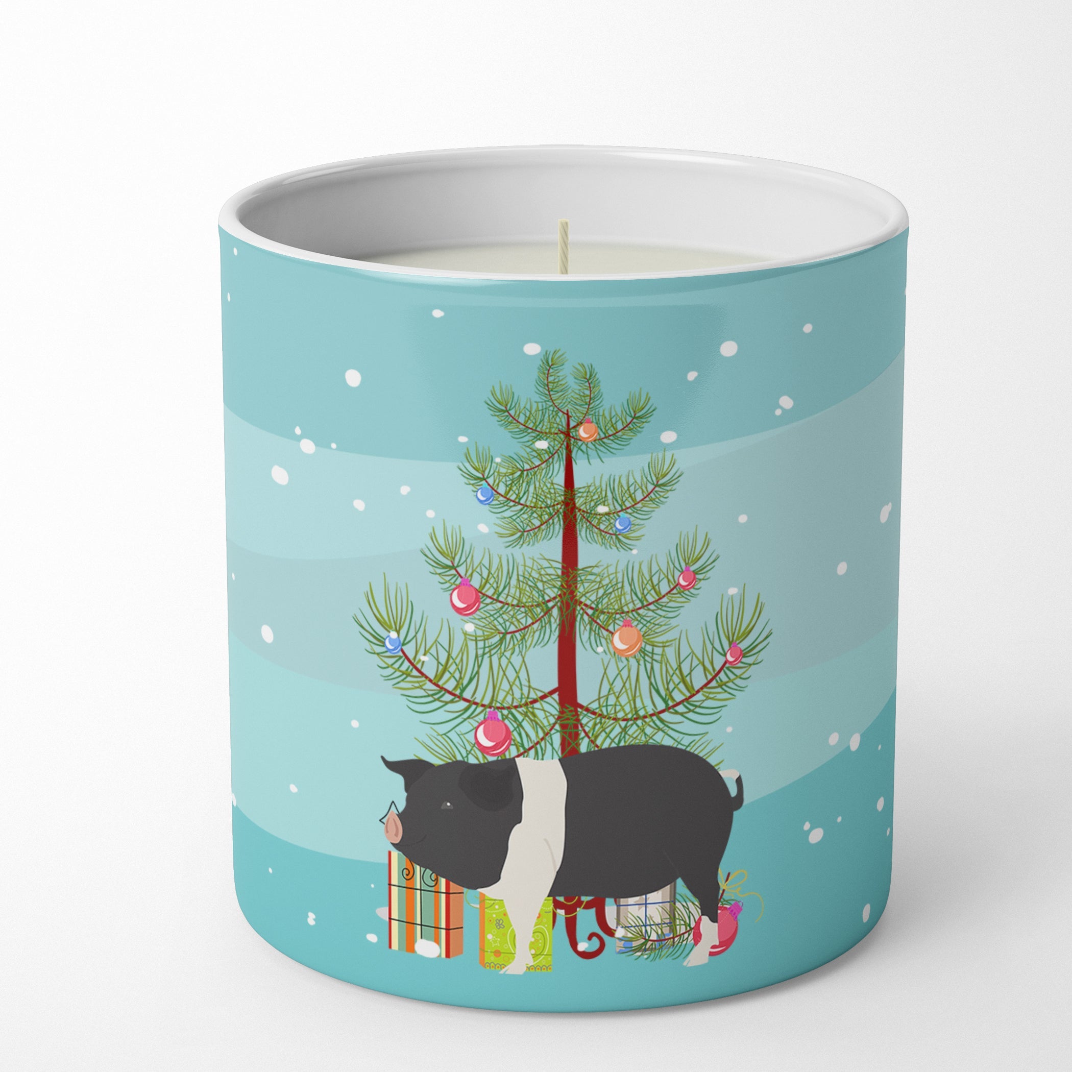 Hampshire Pig Christmas Decorative Soy Candle Nature Soy Wax Essential Oil Home Decor Ideal for Bedroom Kitchen Bath Office Gift, 10 oz